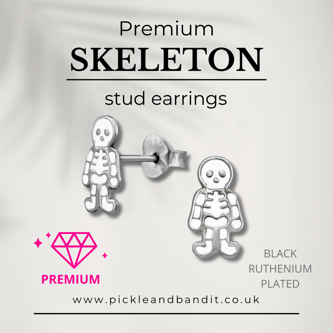 Premium Sterling Silver Skeleton Ear Studs