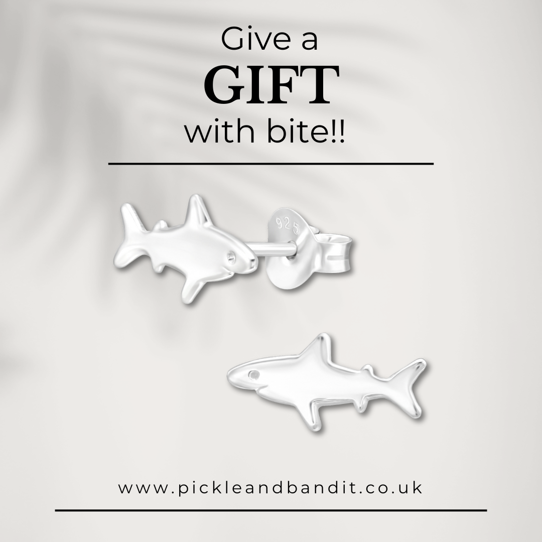 Sterling Silver Shark Ear Studs
