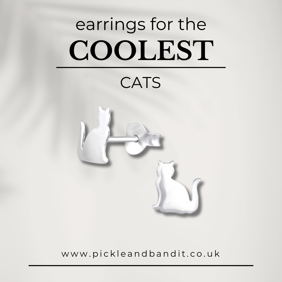 Sterling Silver Cat Ear Studs
