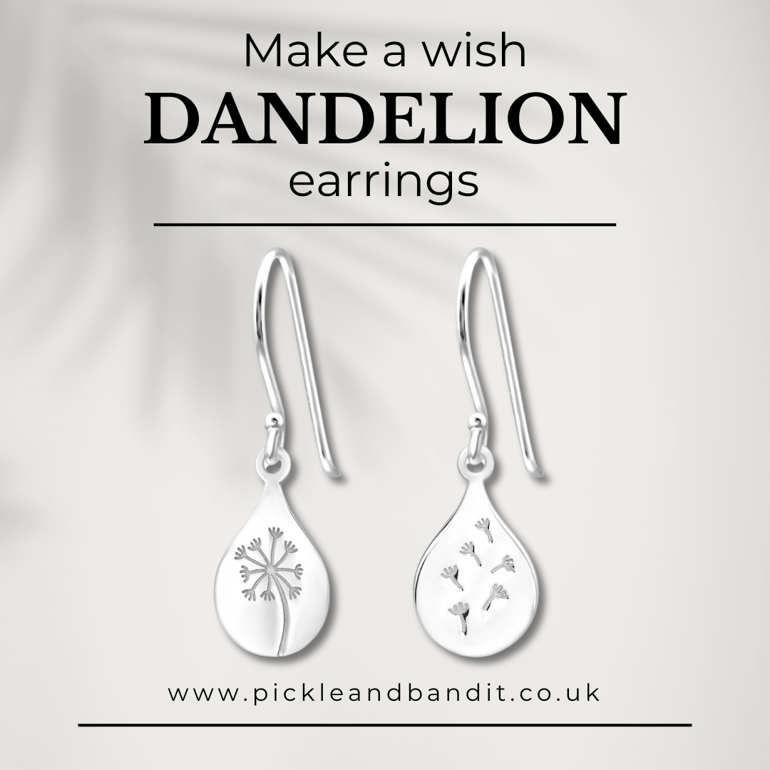 Sterling Silver Dandelion Wish Drop Earrings