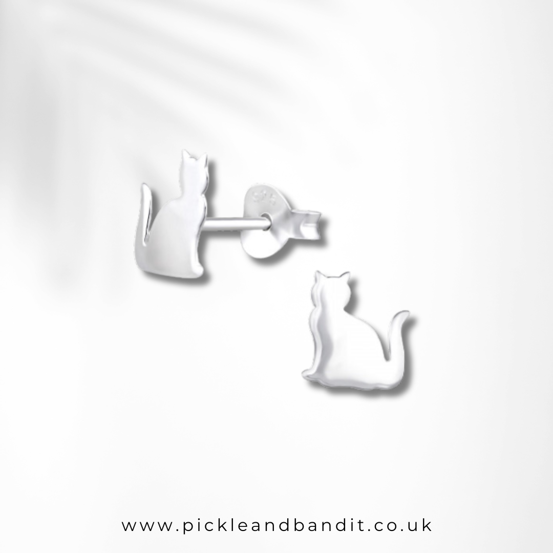 Sterling Silver Cat Ear Studs