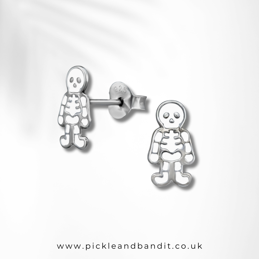 Premium Sterling Silver Skeleton Ear Studs