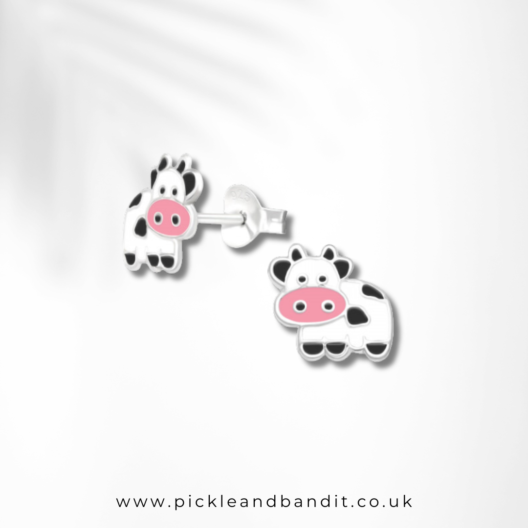 Sterling Silver Cow Ear Studs