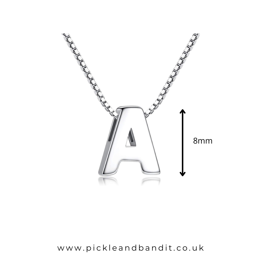 Sterling Silver Capital Letter Sliding Pendant Necklace