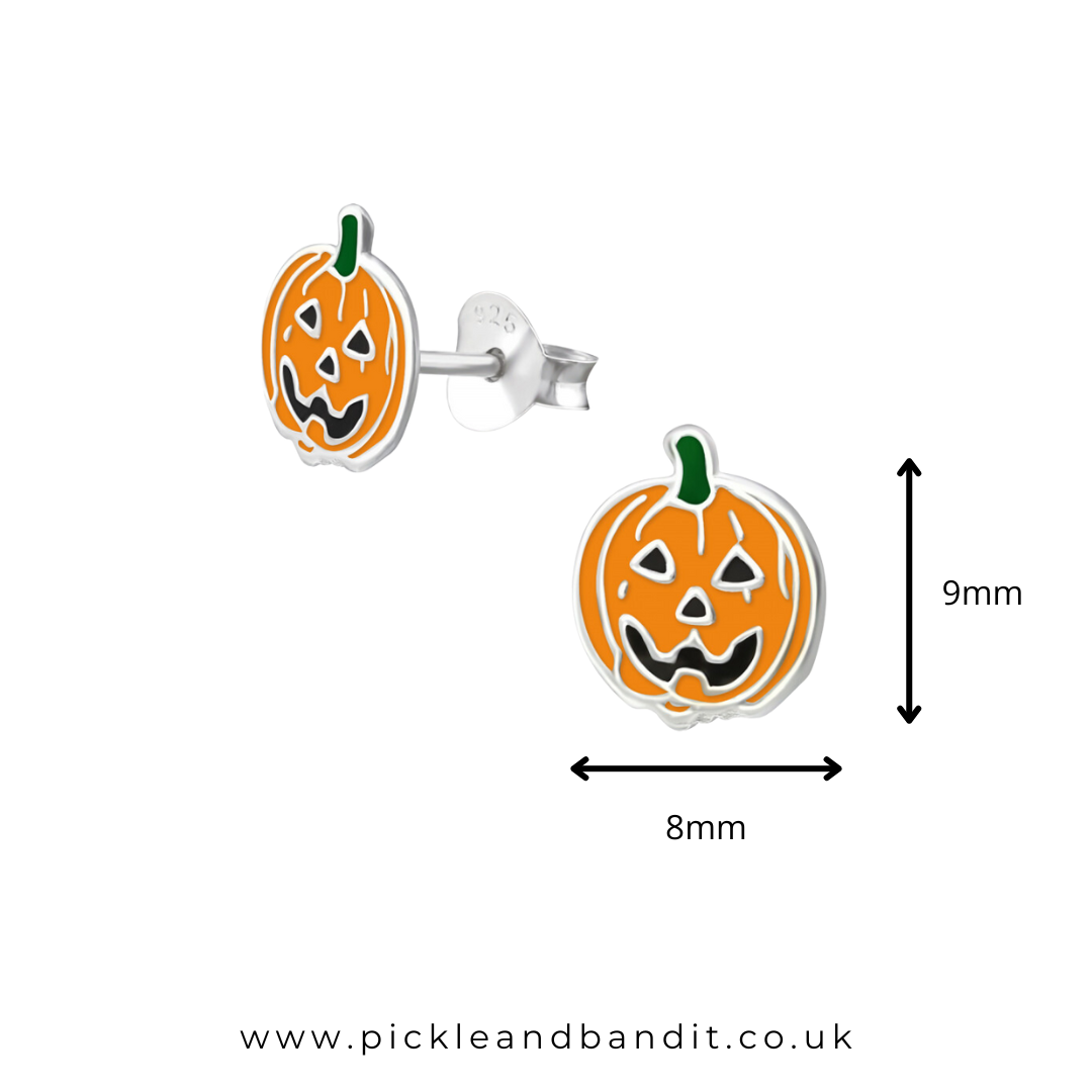 Sterling Silver Pumpkin Ear Studs