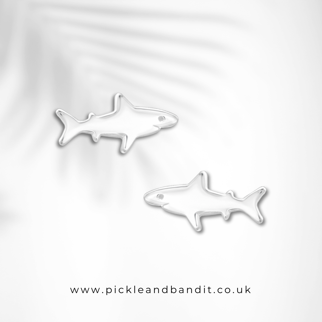 Sterling Silver Shark Ear Studs