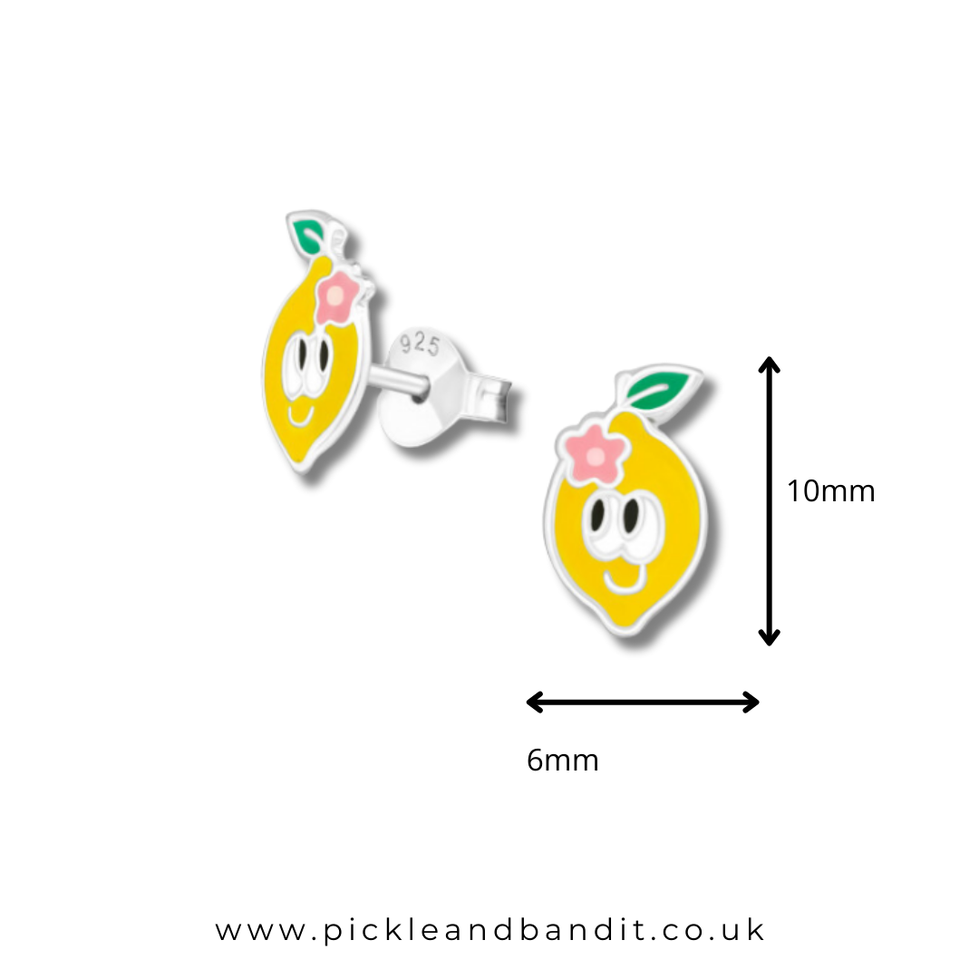 Sterling Silver Summer Lemon Ear Studs