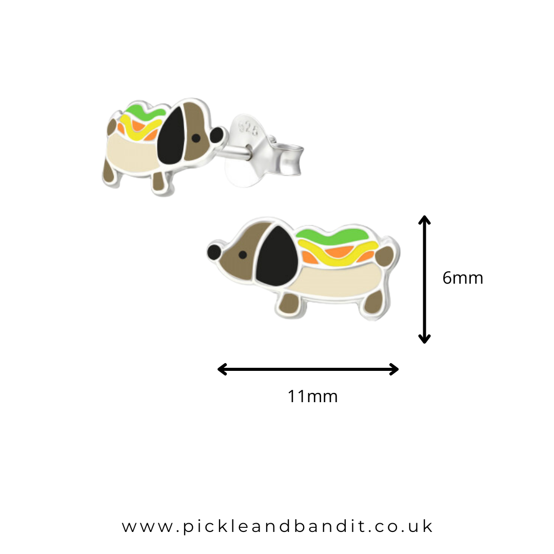 Sterling Silver Hot Dog Ear Studs