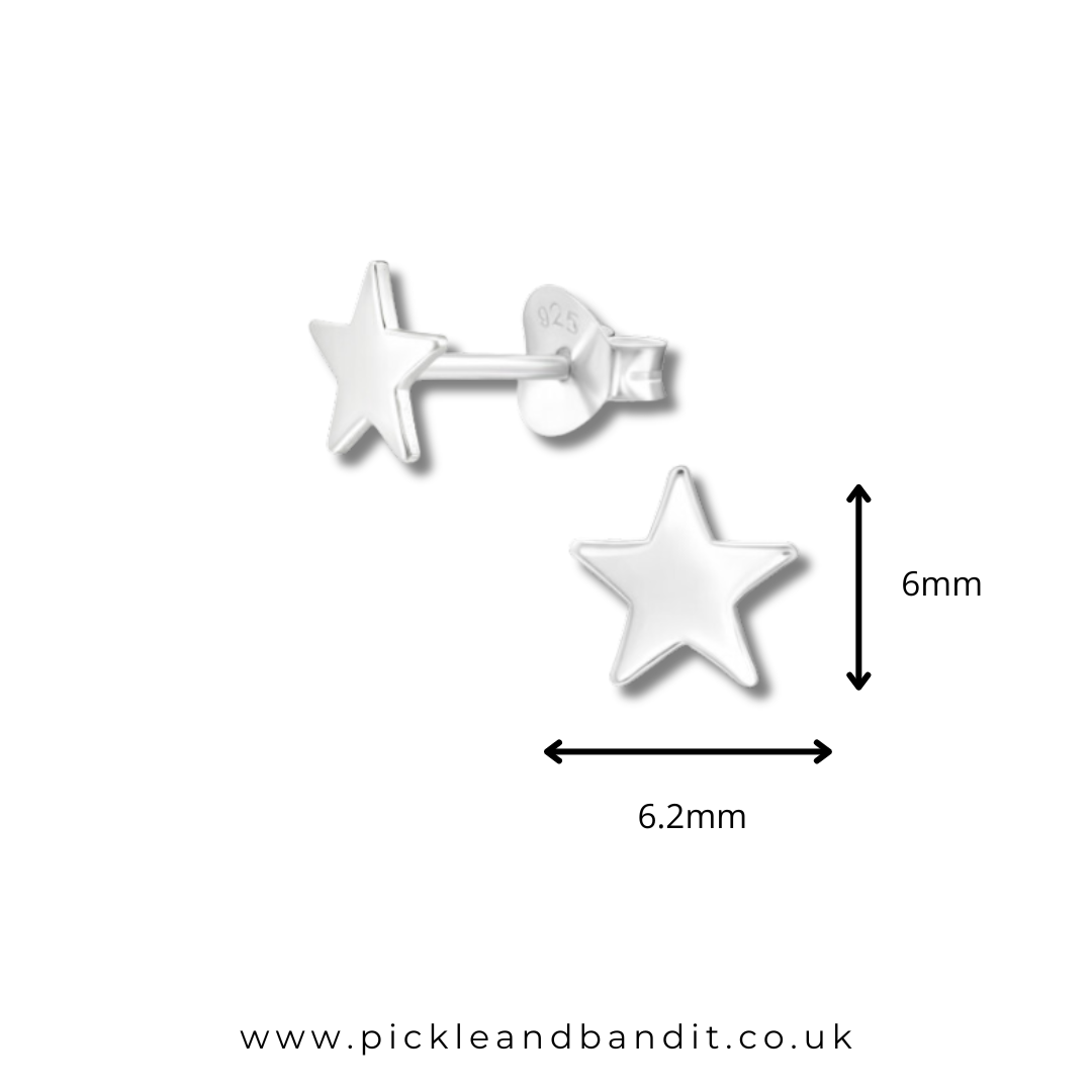 Sterling Silver Star Ear Studs