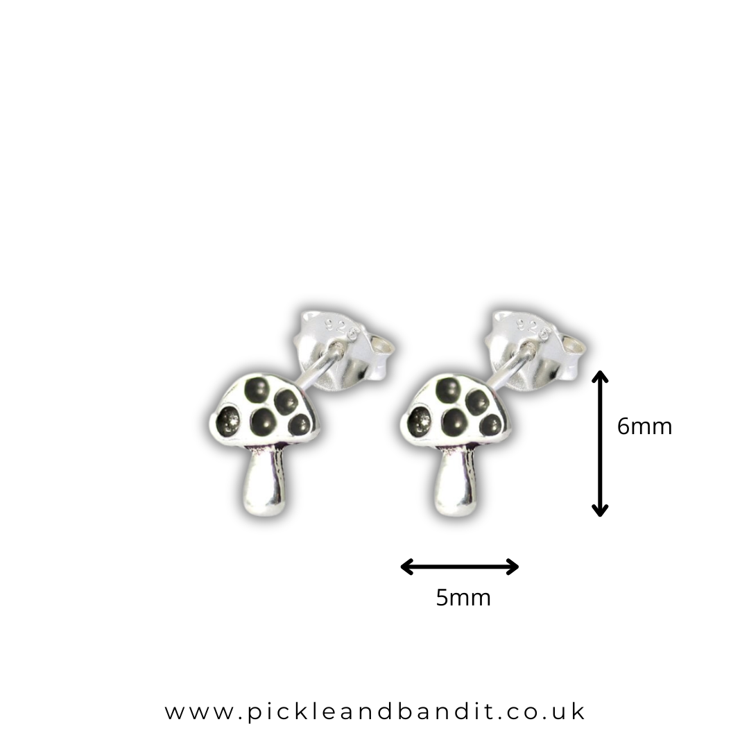 Sterling Silver Mushroom Ear Studs