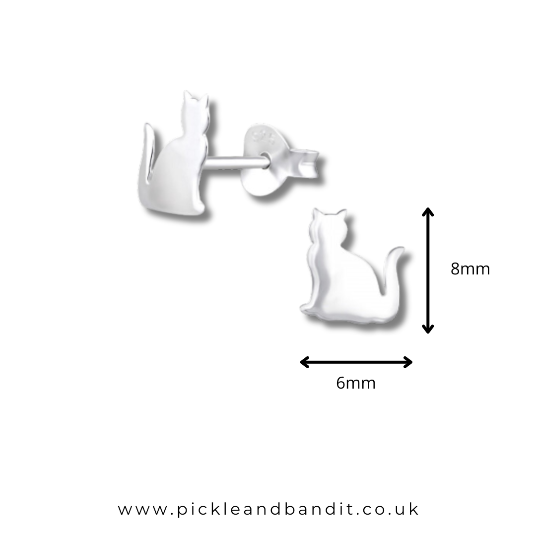 Sterling Silver Cat Ear Studs