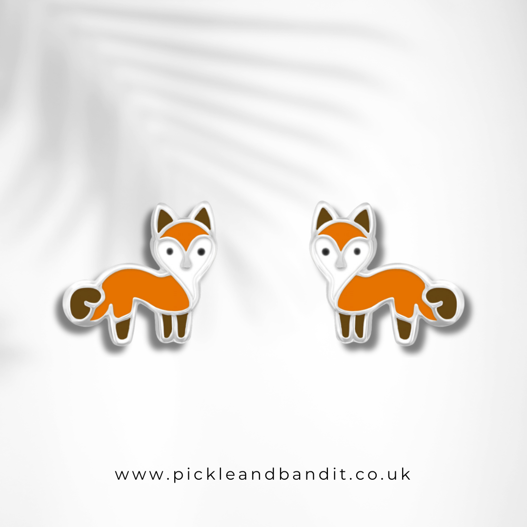 Sterling Silver Fox Ear Studs