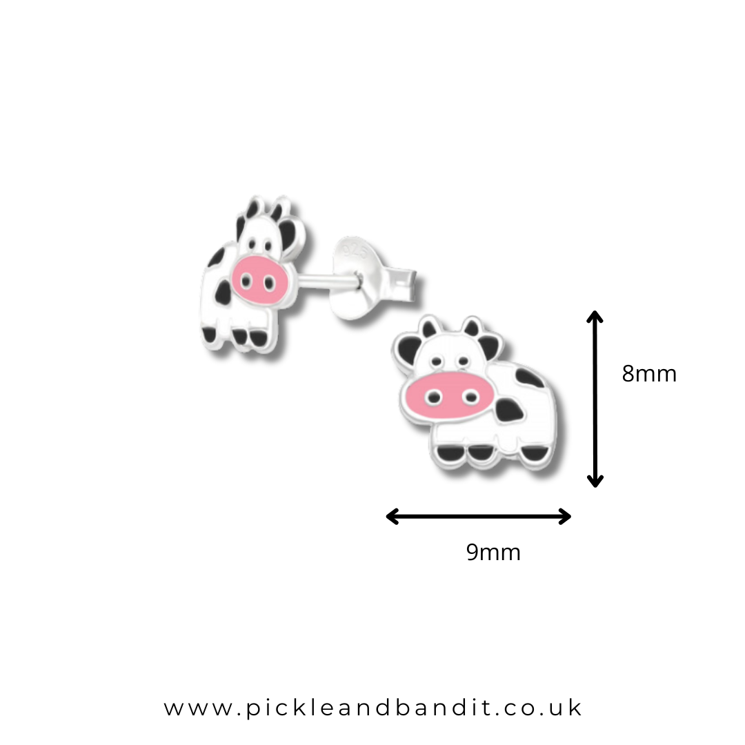 Sterling Silver Cow Ear Studs
