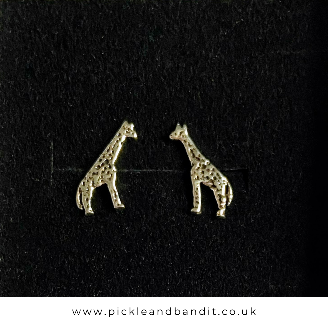 Sterling Silver Giraffe Ear Studs