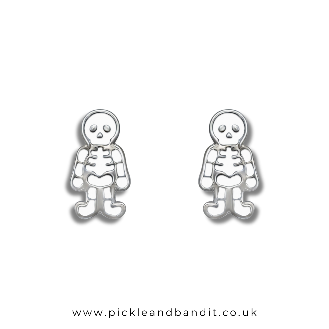 Premium Sterling Silver Skeleton Ear Studs