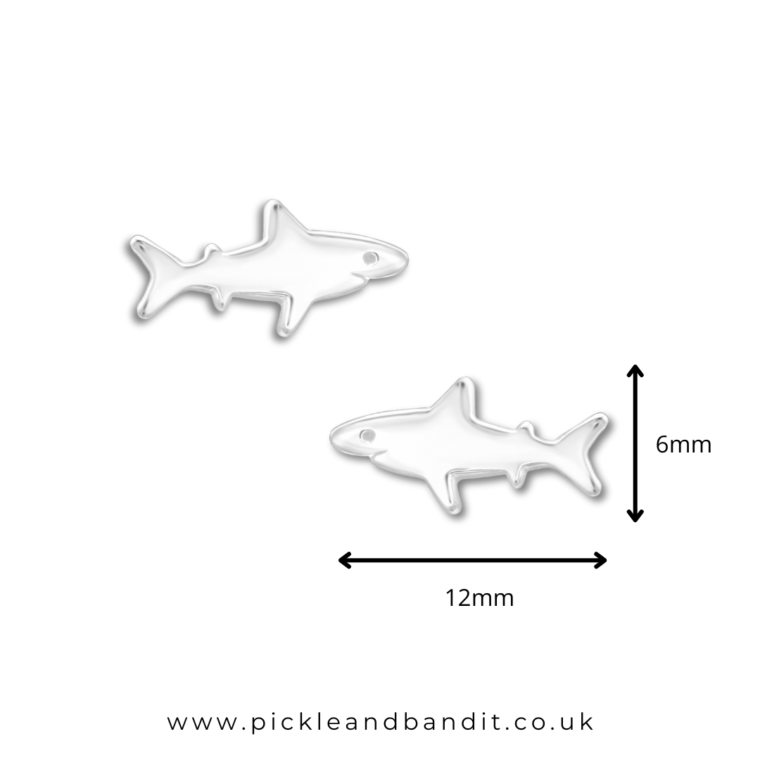 Sterling Silver Shark Ear Studs