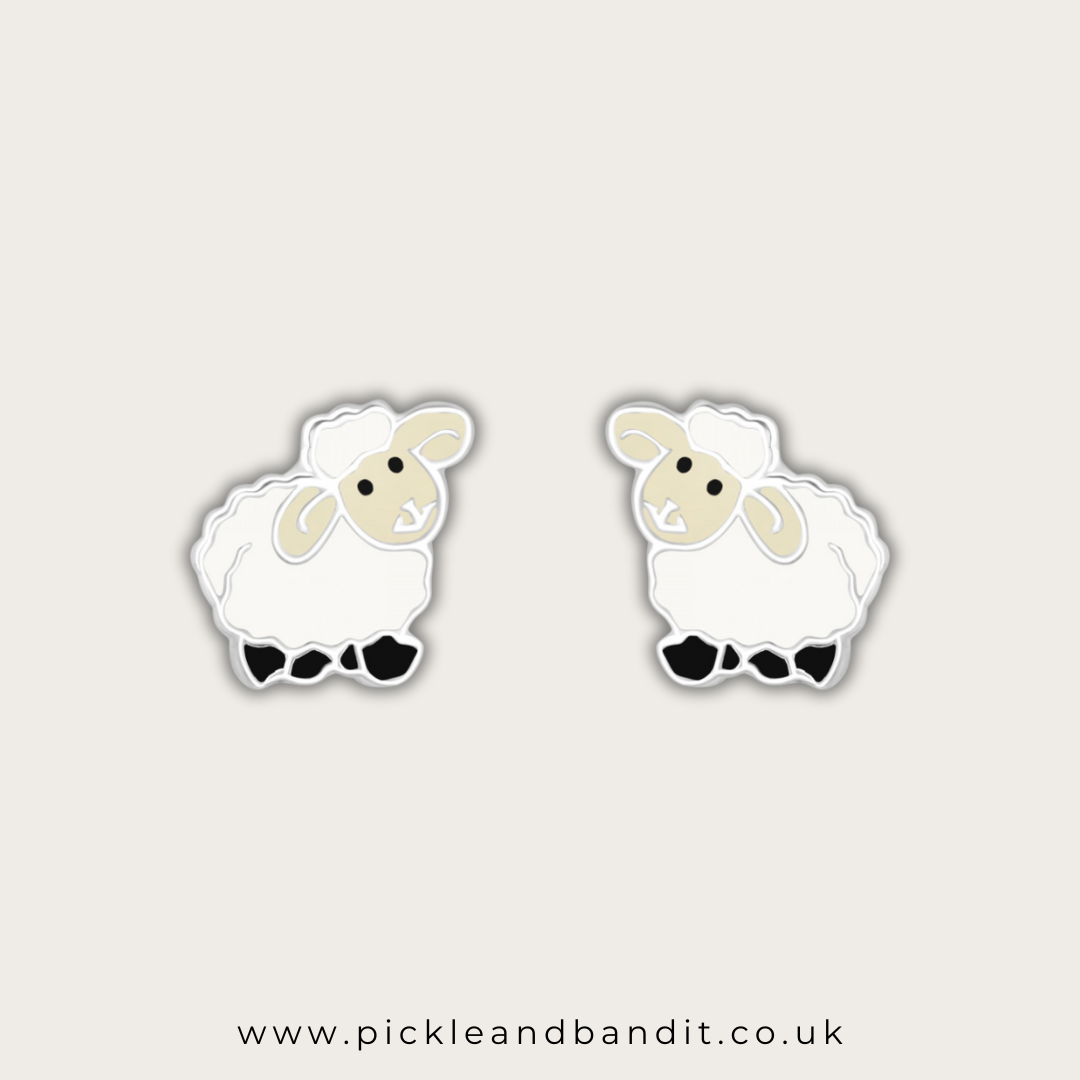 Sterling Silver Sheep Ear Studs