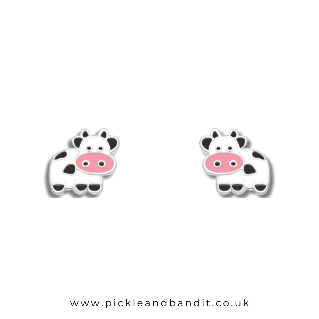 Sterling Silver Cow Ear Studs