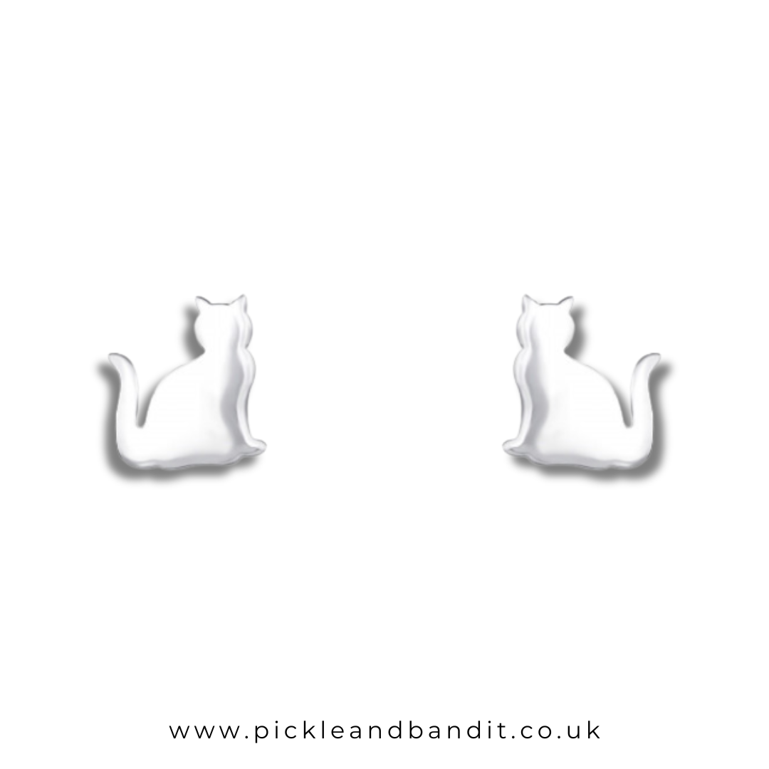 Sterling Silver Cat Ear Studs
