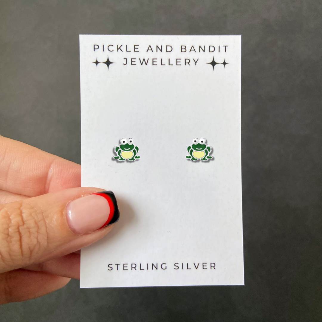Sterling Silver Frog Ear Studs