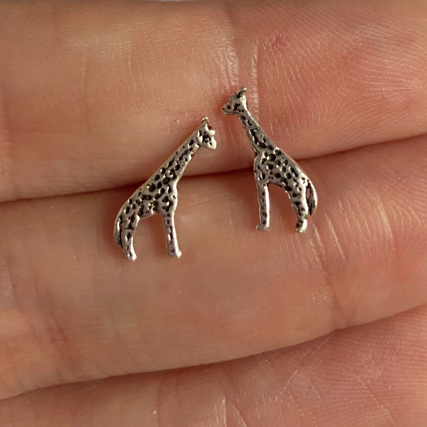 Sterling Silver Giraffe Ear Studs