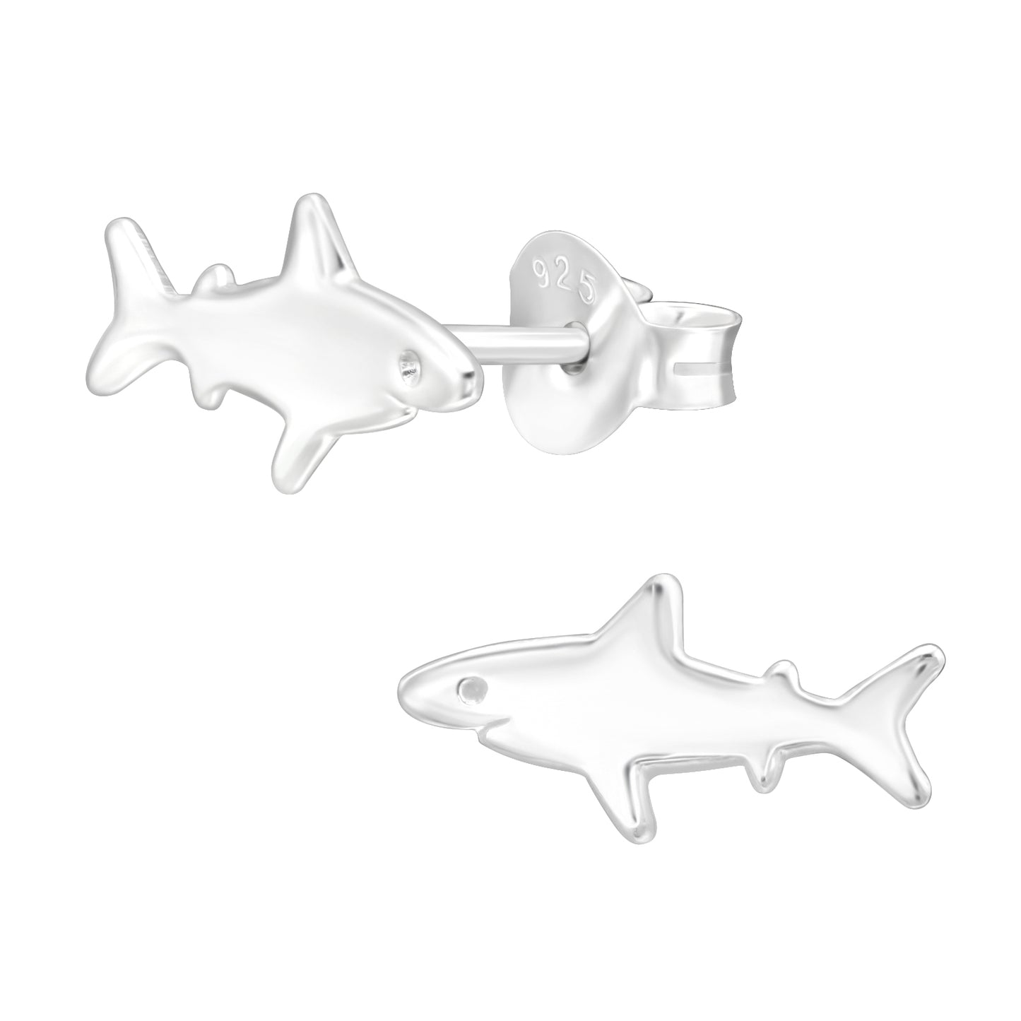 Sterling Silver Shark Ear Studs