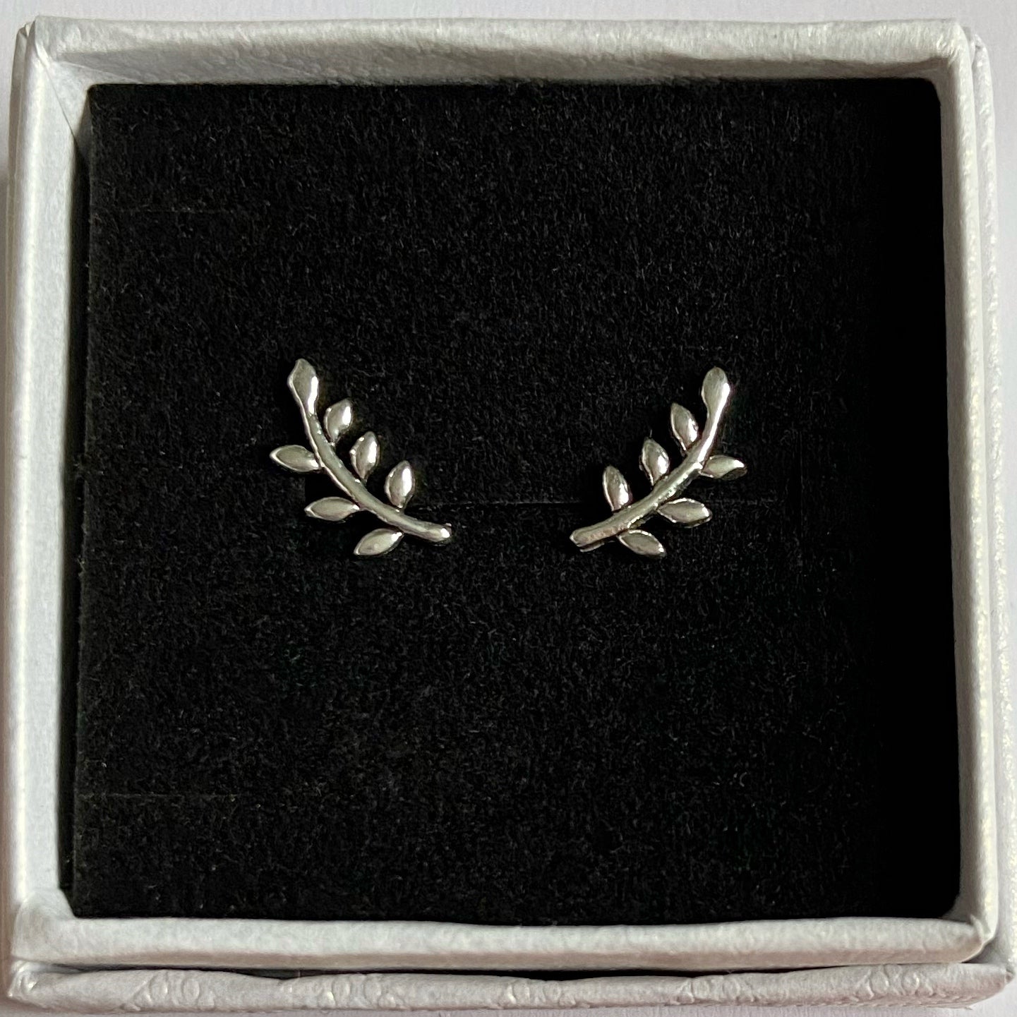 Sterling Silver Laurel Leaf Earrings