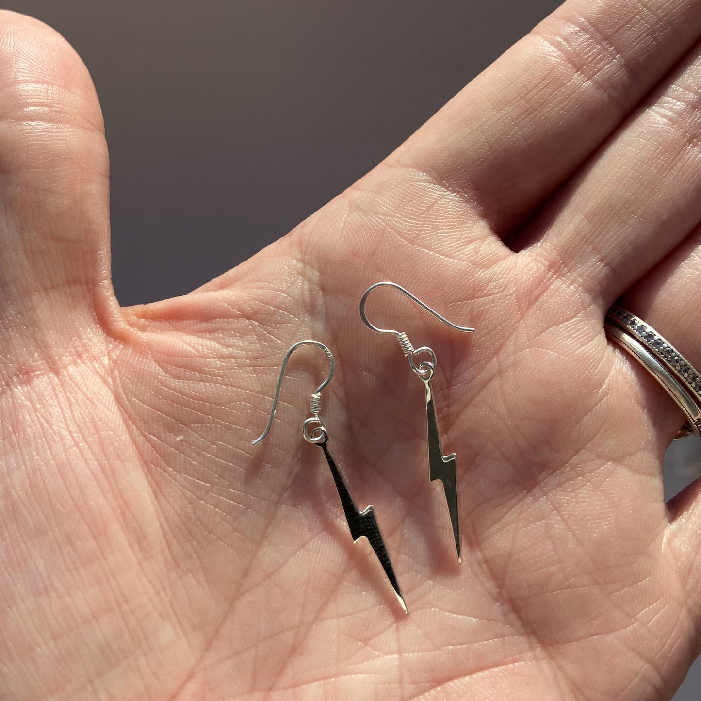 Sterling Silver Lightning Flash Earrings