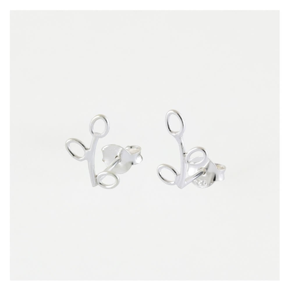 Sterling Silver Open Leaf Ear Studs