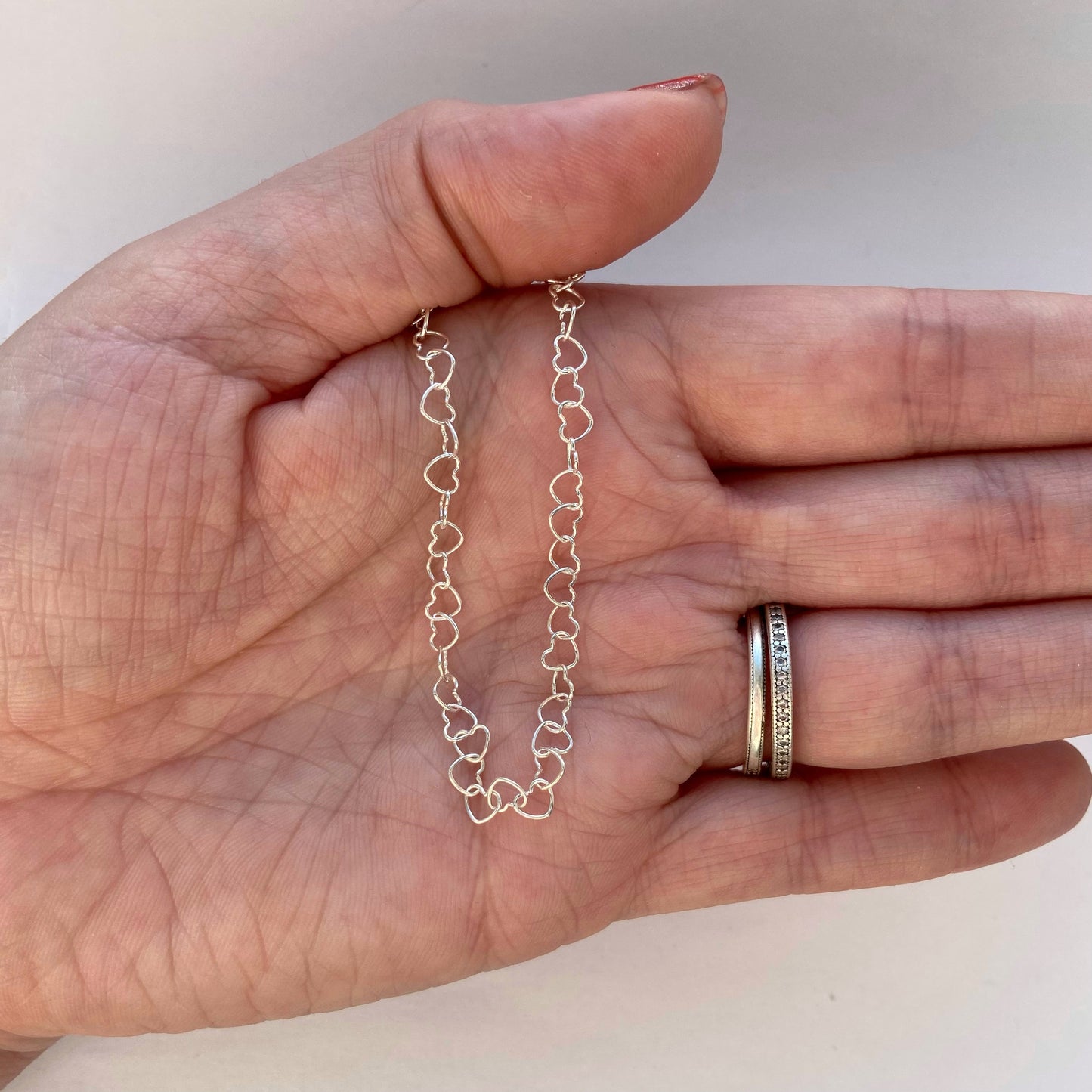 Sterling Silver Heart Link Choker