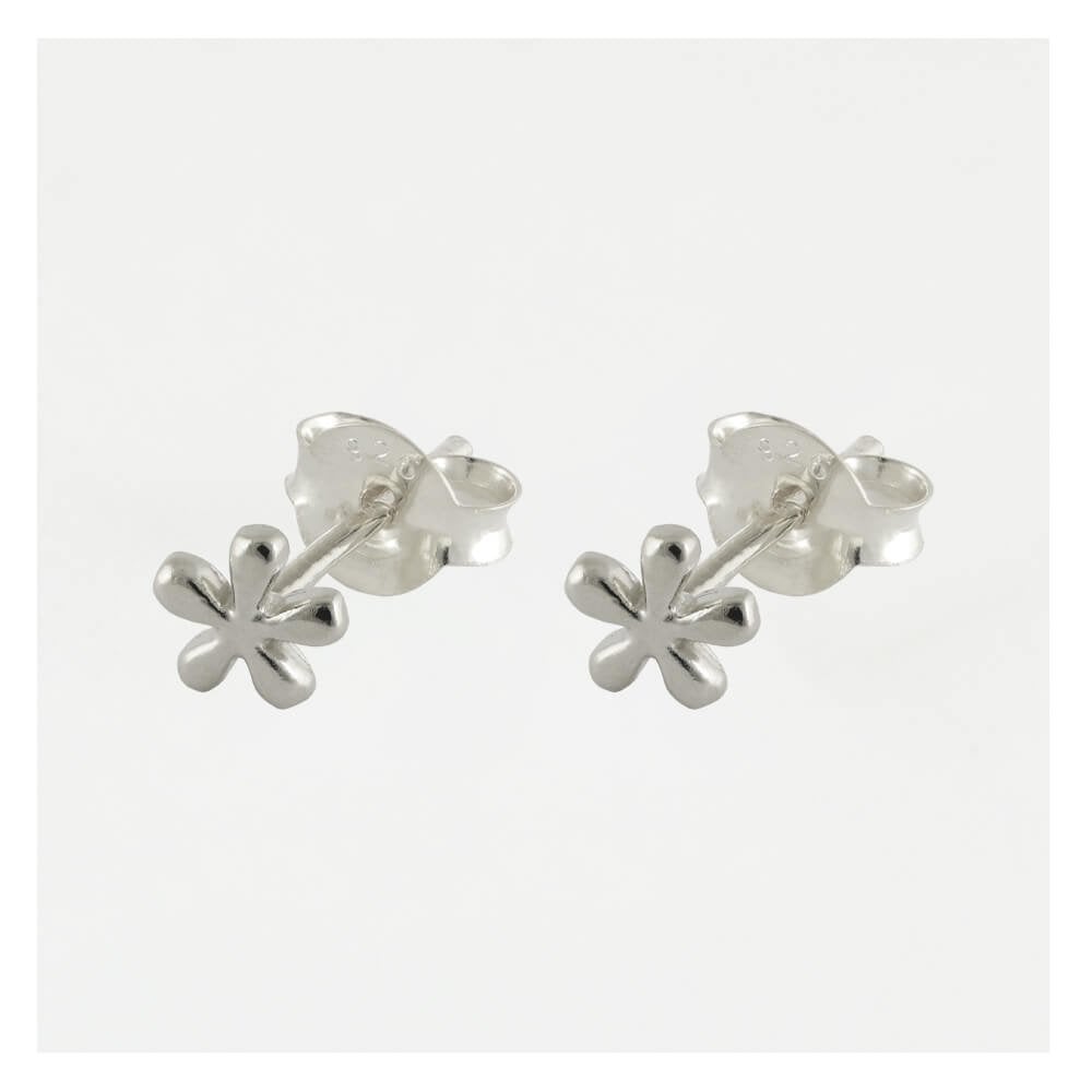 Sterling Silver Tiny Flower Ear Studs