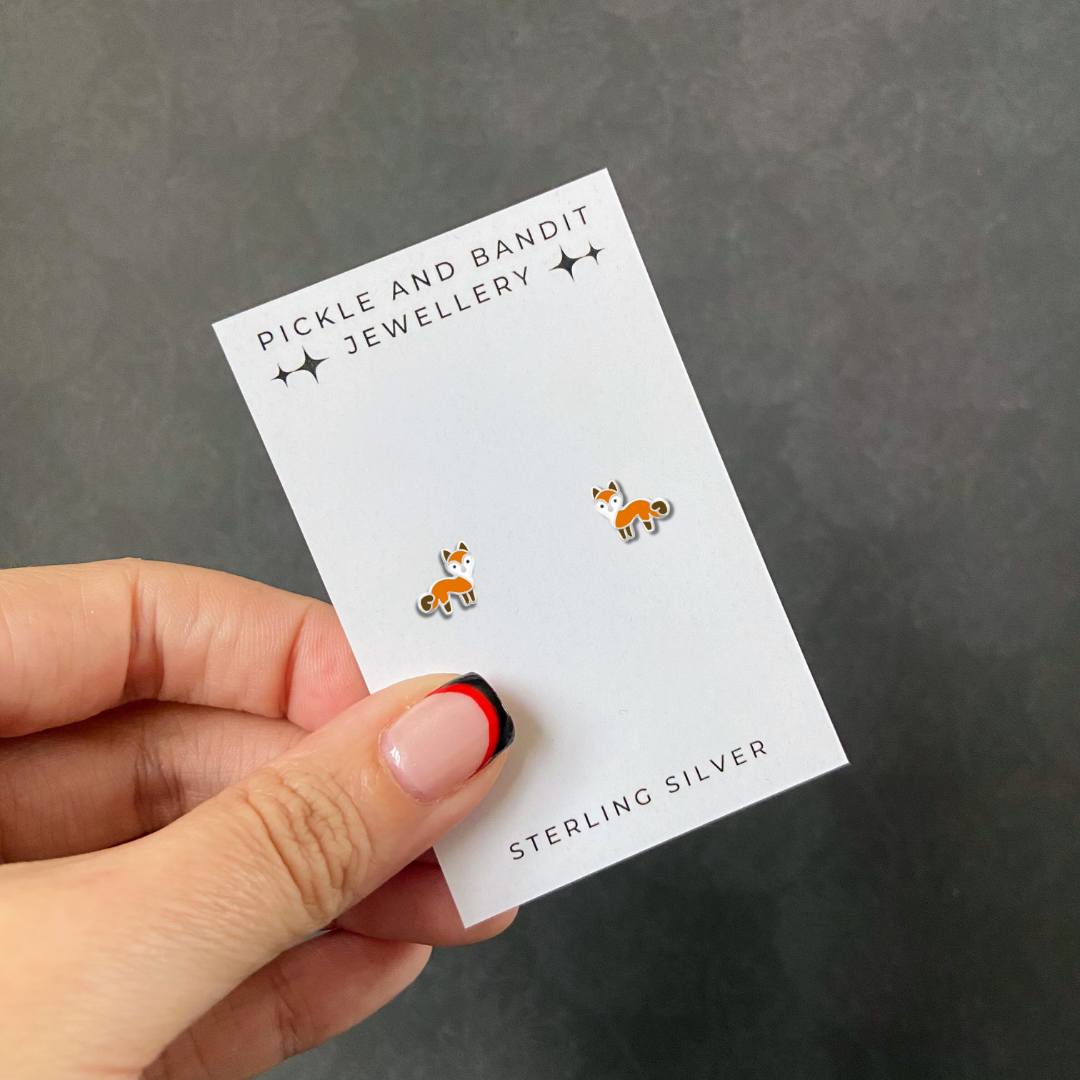 Sterling Silver Fox Ear Studs