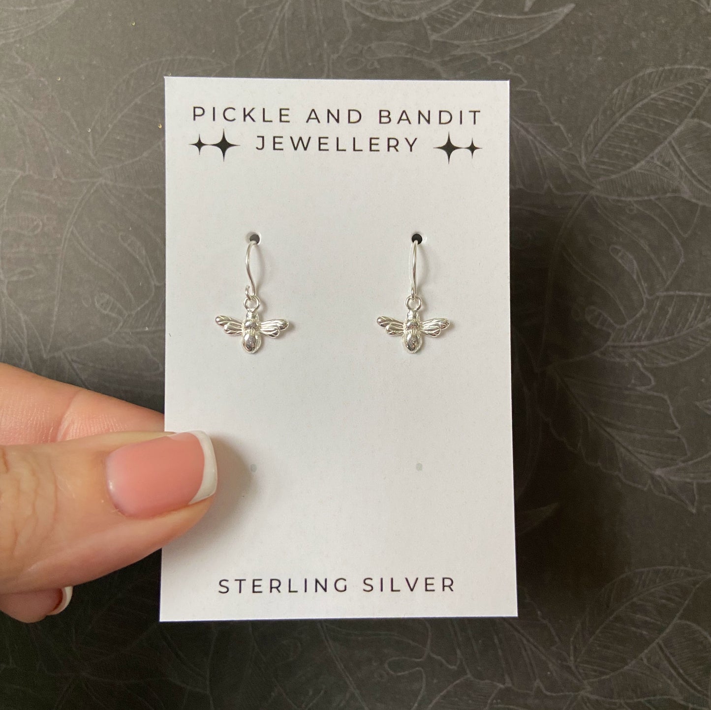 Sterling Silver Bee Drop Earrings