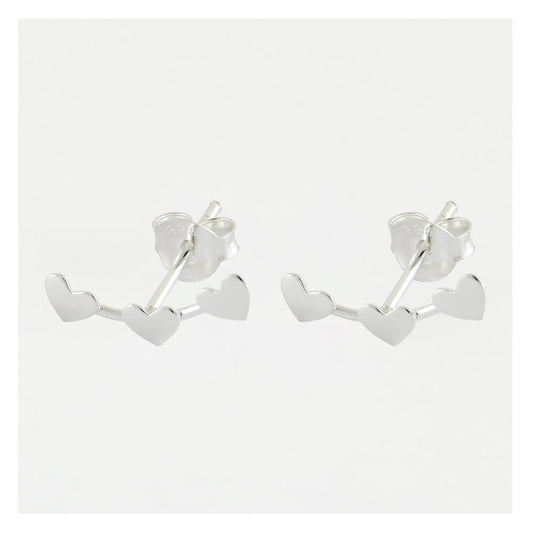 Sterling Silver 3 Heart Constellation Ear Climbers